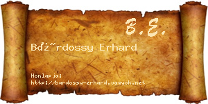 Bárdossy Erhard névjegykártya
